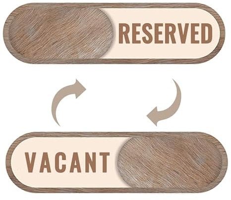 Muka Privacy Sign Vacant Reserved Door Sign Slider Door Indicator Tells Whether Room Vacant Or Occupied, Acrylic, 7X2