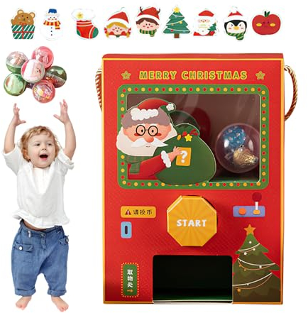 ROCKIA Christmas Vending Machine,Christmas Paper Vending Machine Toy with Challenge Card | Festive Candy Dispenser, Creative Gift Box for Kids, Gift, Surprise