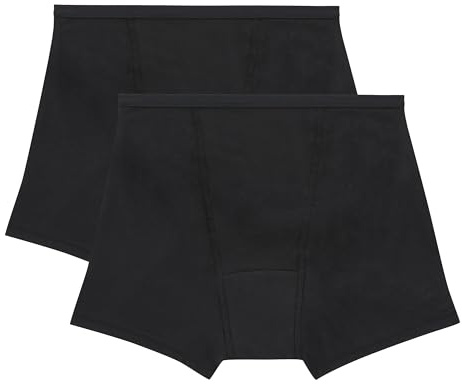 Hanes Women's Comfort, Period. Boxer Briefs, Super Leak Post-Partum & Period Underwear, 2-Pack