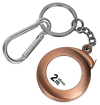 Christol Porte-clés mètre ruban fonctionnel Mini mètre ruban rétractable porte-clés 2 m de long en acier inoxydable durable