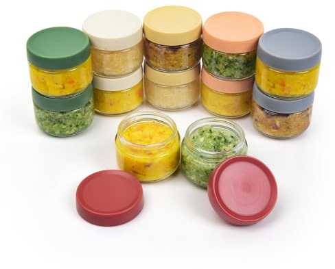 EONJOE 2 oz Glass Jars with Lids Dressing Containers Sauce Cups Mini Condiment Dip Jars To Go Lunch Accessories,12-Pack