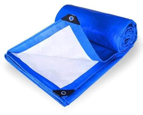 Blaue Abdeckplane Schutzplane Bootsplane Plane mit Ösen Abdeckfolie Poolplane Holzplane Reißfest, 0.32mm für Gartenmöbel Holz Pool Trampolin Auto, Anpassbar blais (Color : Blue, Size : 8x8m)