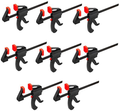 PINGEUI 8 Pack 4 Inch Quick Grip Clamps, Ratchet Bar Clamps, Quick-Release Bar Clamp Tools, Professional Multi-Purpose Woodworking Clamps for Manual Work, DIY Handmade Craft Projects
