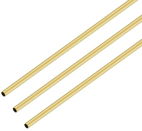 3 tubi in ottone, iMeistek lunghezza 300 mm, diametro esterno 3,5 mm x spessore della parete 0,3 mm, tubo dritto senza giunte