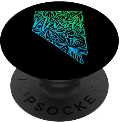 Nevada Carson City USA Floral Mandala Carte PopSockets PopGrip Interchangeable