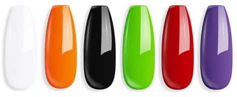 MEFA UV Nagellack, 6 Farben Grün Schwarz Farben 7 ML Soak Off UV LED Gel Nagellack Set für Gelnägel Nail Art Kit Maniküre Nageldesign Nägel Selber Machen