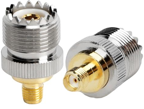 ACONRFTOL SMA UHF Adapter SMA zu UHF SO239 Adapter SMA Buchse auf UHF Buchse Adapter UHF Buchse zu SMA Buchse Koaxialstecker für SDR, Handfunkgeräte, Amateurfunk, CB-Funk, usw (2 Stück)
