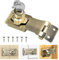 ADERTOS Keyed Hasp Lock Hasp and Staple with Padlock, Heavy Duty Shed Lock Door Lock Hasp Twist Knob Keyed Locking Hasp Safety Door Clasp Gate Lock with Key for Cabinets Gate -Vintage Bronze, 3 Inch
