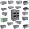 Hesselink Eurobox 60x40x32 cm, Handgriffe geschlossen, stapelbar, 64,5 Liter, grau, lebensmittelecht, Eurobehälter kombinierbar mit Deckel