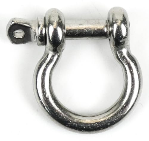 DAUMLINK® 2 manilles rondes, incurvées, matériau : acier inoxydable A4/Aisi 316 (2 pièces), connecteur de chaînes ou de tampons aux œillets (4 mm)