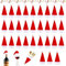 SUFANG 30 Stück Mini Weihnachtsmütze Nikolausmütze Klein Kleine Weihnachtsmützen Basteln Filz Weihnachten Besteckhalter Hats für Eier SüßIgkeit Flaschen Schneemann Dekoration Geschenk Dekoration