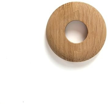Solid Wood Radiator Pipe Cover, 6mm Thickness, in prefinish raw Natural Oak Pipe Collar x 2 (raw Finish)