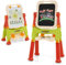 COSTWAY Tafel Kinder, doppelseitige Kindertafel höhenverstellbar mit Whiteboard & Kreidetafel, Standtafel Kinder, Spieltafel Magnettafel ab 2 Jahren (Grün+Orange)