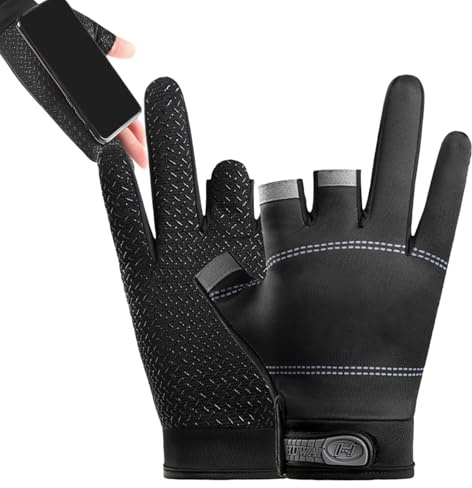 3-Finger-Angelhandschuhe, kalte Angelhandschuhe, robuste Angelhandschuhe mit Fingerschutz, rutschfeste Handschuhe für das Angeln im Freien, warme 3-Finger-Handschuhe, Winter wasserdicht