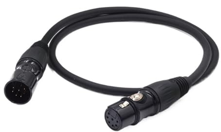 7 Pin 7P 7Pin XLR to XLR Male to Female Audio Cable(Black,10m)