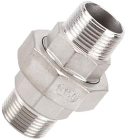 Guss-Rohrverschraubungen Union, DN25 Edelstahl 1 Zoll Außengewinde x 1 Zoll Außengewinde Rohrverschraubung Verbindungsadapter für Heim/Industrie/Heimwerkerprojekte