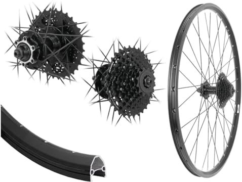 AGGRO-X 28 Zoll Alu Hinterrad 19-622 Laufrad Hohlkammer Disk 6-Loch mit 9 Fach Zahnkranz Kassette HG200 27 Gang