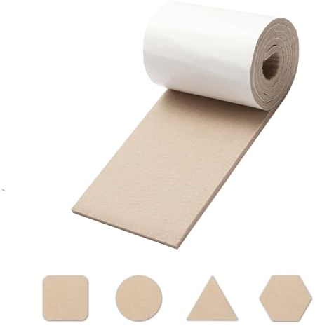 Weiche Filzstreifen Selbstklebend 5mm – Zuschneidbare Möbelgleiter Rolle 1m x 10cm – Für leichtes Gleiten auf Parkett & Fliesen – Geräuscharm & Bodenfreundlich – Beige