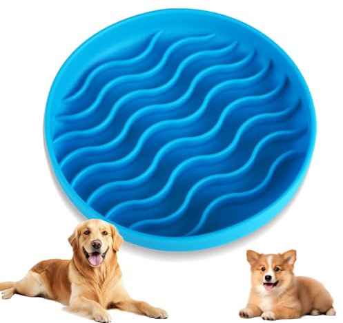 WQDD STANPET Gamelle Anti glouton Chat & Chien Ø 20 cm – Bol Slow Feeder en Silicone antidérapant avec Ventouse – gamelle Chat Anti glouton pour Repas lents et équilibrés