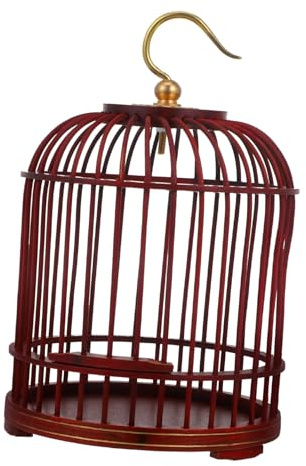 Luxshiny Hängender Vogelkäfig Aus Holz Und Metall Vogelkäfig Für Draußen Dekorativer Käfig Für Kleintiere Und Vögel Großzügig Und Sicher