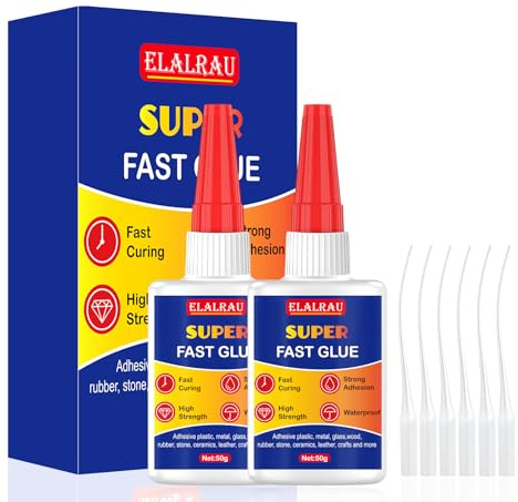 100g Sekundenkleber Extra Stark, ELALRAU Füssigkleber Sekundenkleber Wasserfester und Hitzebeständig, Superkleber Extra Stark für Alles, Glas, Kunststoff, Keramik, Holz, Metall und mehr