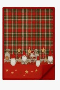 Corredocasa Coperta Natalizia in Flanella con Retro Agnellato Rosso 210x230 – Morbida, Calda e Soffice – Con Elegante Borsa Regalo – Coperta Plaid Pile Invernale per Letto e Divano (Fantasia 3)