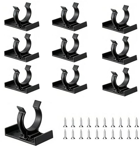 Xiedeai 10 Sockelleisten-Clips mit 20 Schrauben für Sockelblende 38-42mm – Universelles Befestigungsset für Küchenkickboards und Möbelfüße, Einfache Montage, Schwarz