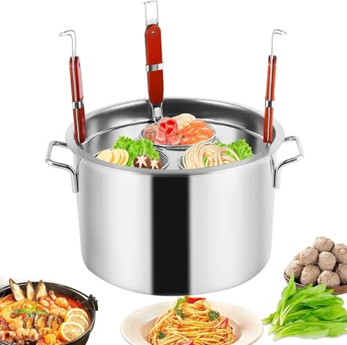 Pentola per Pasta in Acciaio Inox da 39 Litri con Scolapasta Integrato - Cuocipapa di qualità Professionale per Uso Domestico E al Ristorante, Perfetta per Silver 19.5 Quarts