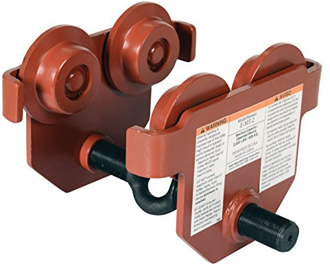 Vestil E-MT-2 Hand-Trolley aus Stahl, niedriges Profil, 1 kg I-Beam Flansch, 5,1-25,4-25,4-0,8 cm