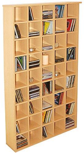 WATSONS PIGEON HOLE - 585 CD Media Cubby Storage Shelves - Beech