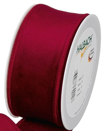 FloristryWarehouse Burgundy Red Christmas Velvet Fabric Ribbon 50mm (2) Wide on 8m roll Wired Edge