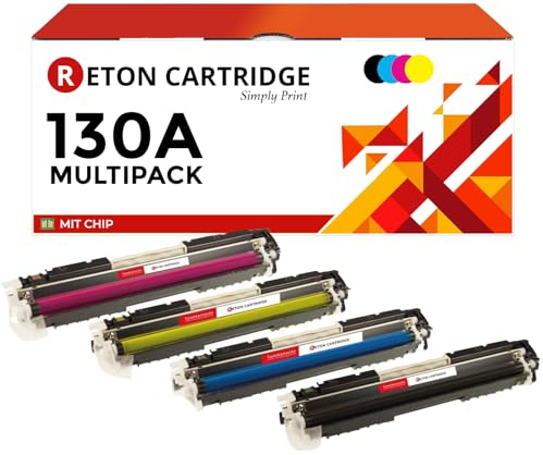 4 Reton Toner | 30% höhere Reichweite | kompatibel zu CF350A, CF351A, CF352A, CF353A HP 130A für HP Color Laserjet Pro MFP M176N, M177FW, M177, M176