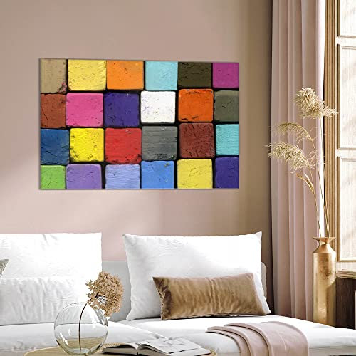 banjado Glas Magnettafel (60 x 40cm) - Magnetwand Glas - Magnetpinnwand als Memoboard - Pinnwand Magnettafel Küche, Büro, Kinderzimmer - Bunte Kreide