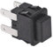 Druckschalter 250V 2NO schwarz Anschluss Flachstecker 4,8mm 2-polig Einbaumaß 19x13mm 16A IP40 rechteckig 125°C