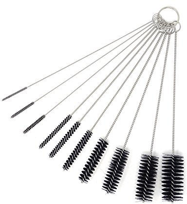 Honbay 10PCS 7.87Inch Nylon Tube Brush Set Cleaning Brush Set for Test Tube,Water Bottles, Drinking Straws, Eye Glasses, Keyboards, Jewelry Cleaning,etc
