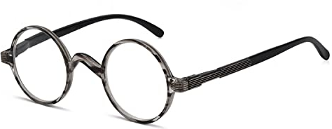 Eyekepper Runden Lesebrille ein wenig groß als Vintage Professor Oval Leser (Grau Streifen,+1.00)