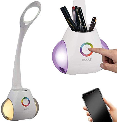 Bakaji Lampada Cassa Altoparlanti Speaker Bluetooth da Tavolo con Luci a Led di Atmosfera Touch