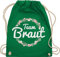 Turnbeutel Rucksack - JGA Junggesellenabschied Frauen - Team Braut Blumenkranz - Bride Crew - Unisize - Grün - hen party accessories brauttaschen jungesselnabschied bridemaid beutel