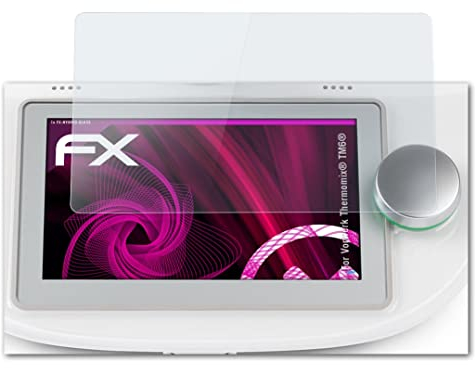 atFoliX Lámina Protectora de plástico Cristal apto para Vorwerk Thermomix® TM6®, Película Vidrio 9H Hybrid-Glass FX Protector Pantalla Vidrio templado de plástico