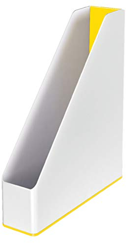 Leitz Stehsammler A4, Zweifarbiges Design, Weiß/Gelb, Duo Colour, WOW, 53621016