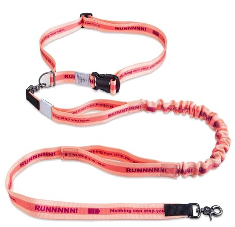 JC HOUSE Hands Free Dog Leash with Waist Belt Lifetime Replacement, Dual Handle Bungee Leash for Running, Jogging, Hiking and Walking, for Medium and Large Dogs 5118