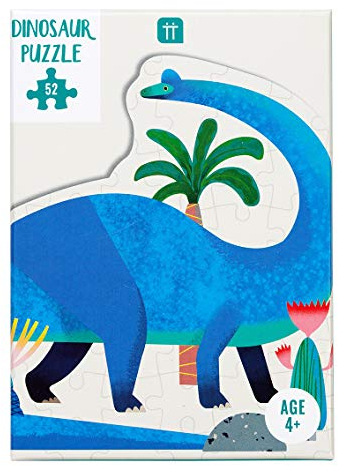 Talking Tables 52-teiliges Blau Brachiosaurus DAP Puzzle & Poster | Für Kinder, Kinder | Illustriert, Jurassic Dinosaurs Lover, Geburtstagsgeschenk, Brachiosaurus Shaped Dinosaur Puzzle