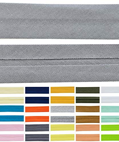 Roban Fashion BaumwollJersey Jersey Schrägband Baumwoll 20mm breit Textilband Blende in 22 Farben