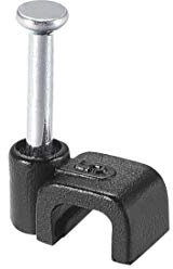 sourcing map Nail Cable Clips 5mm Clamps for Home Office Cords Management Black 100Pcs