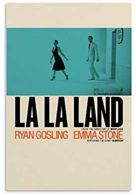 weqwe Filmposter Lalaland, dekoratives Gemälde, Leinwand, Wandkunst, Wohnzimmer, Poster, Schlafzimmer, Malerei, 30 x 45 cm