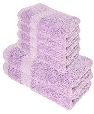 Julie Julsen Bio Duschtuch-Set 6 TLG. 2 Dusch- 4 Handtücher Lavendel 100% Baumwolle Frotte 550g/m²