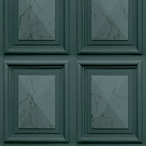 World of Wallpaper Marble Wood Panel Effect Wallpaper Teal Green AG500-39