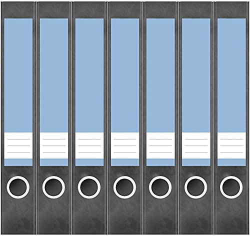 Etiketten für Ordner | Blau 6 | 7 Aufkleber für schmale Ordnerrücken | Selbstklebende Design Ordneretiketten Rückenschilder