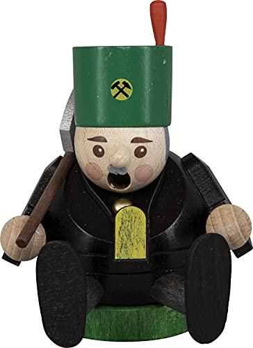 SAICO Mini Räucherfigur - Bergmann sitzend - Höhe von 8 cm - EIN charmantes Stück traditioneller Handwerkskunst - liebevoll gestaltete Räucherfigur - kompakt und dennoch detailreich - Made in Germany