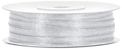 Satinband Polyester Schleifenband Seidenband Geschenkband 6/12/25/38/50/100 mm x 25 m (Größe 3mm x 25m - Farbe Grau)